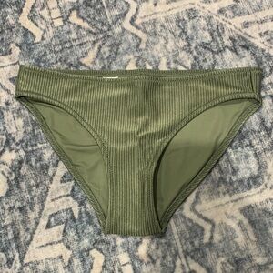 Aerie Green Ribbed Bikini Bottom XS
